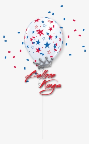 11in Latex Patriotic - 11 Inch Red And Blue Stars Latex-wh #1002199