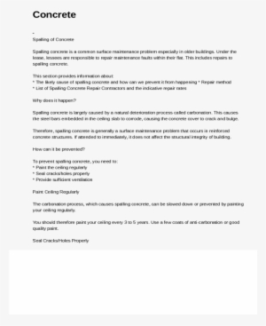 Concretespalling Of Concretespalling Concrete Is A - Parts Department Resume #1004210