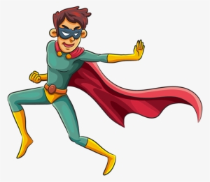 Cartoon Superhero With A Mask In Fighting Pose - Superhero Cartoon #1006259