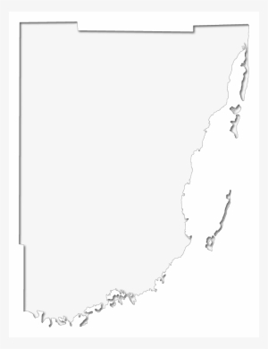 Outline Map Of Miami Dade With An Inner Shadow, Producing - Miami Dade County Outline #1006663
