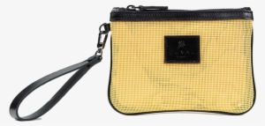 Ss Lolipop Envelop Yellow Mesh Black Leather - Wristlet #1007459