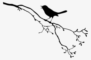S/1232809298, Birds On The Branches - Bird On Branch Silhouette Png #1008383