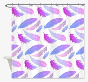 Pink And Blue Falling Feathers Pattern Shower Curtain #1009618 Pink And Blue Falling Feathers Pattern Shower Curtain #1009618