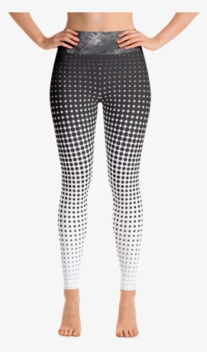Halftone B&w Performance Yoga Leggings - Cool Rogue Yoga Pants #1009718
