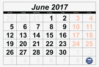 Calendar June Printable Calendar Png 2017 Transparent - April 2018 Calendar Transparent #10057384 Calendar June Printable Calendar Png 2017 Transparent - April 2018 Calendar Transparent #10057384