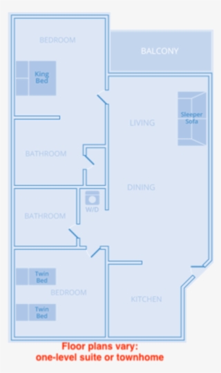 2 Bedroom, 2 Bath Suite Rental - Diagram #10058024