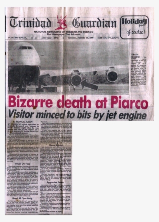 Visitor Minced To Bits By Jet Engine - Newspaper #10059784