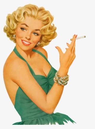 T-shirt Vintage Clothing Brossard Ladies Night Tickets - Pin Up Girl Smoking #10061201