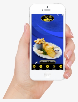 Mariblu Fish & Chips Takeaway - Hand Iphone White Png #10062388