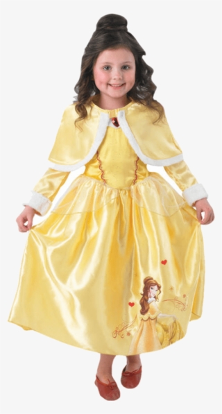 Child Disney Belle Costume With Cape - Belle Fancy Dress Kids #10073454