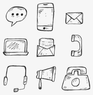 Icon Phone Hand Drawn Communication Sign Web - Sketch #10074496