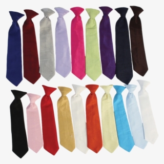 Poly Silk Solid Boys Clip-on Necktie In Assorted Colors - Silk #10078517