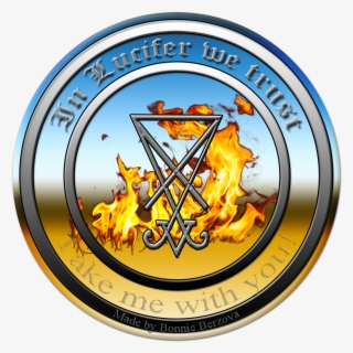 Free Sample Of In Lucifer We Trust Blue Yellow Tranparent - Illustration #10078723