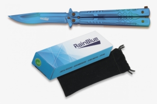 Pocket Knife Rainblue Butterfly 10 Cm - Butterfly Knife #10078865