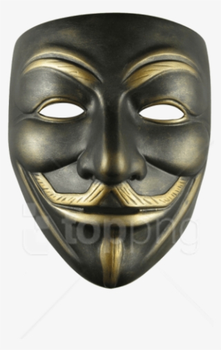 Free Png Download Anonymous Mask Png Images Background - Anonymous Gold Hacker Mask #10080415