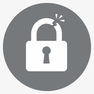Identity Theft Icon With The Image Of Broken Lock In - Logout Button Transparent Png #10087253