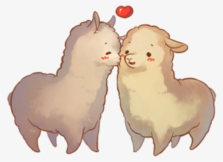 Pareja Llamas Kawaii Sin Fondo - Alpaca And Llama Cute #10088479