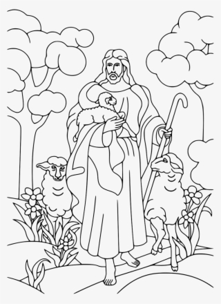 Jesus Christ Christianity Bible - Jesus The Shepherd Coloring Pages #10090203