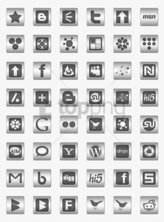 Free Png Black Inlay On Steel Social Media Icon Pack - Monochrome #10090655