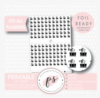 Bow Clip Icon Digital Printable Planner Stickers Plannerologystudio - Happy Planner Free Sticker Printables #10090772