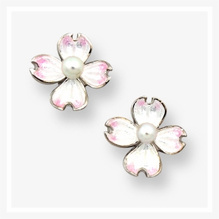 Enamel Pearl Dogwood Earrings Darrah Cooper, Inc - Artificial Flower #10093905