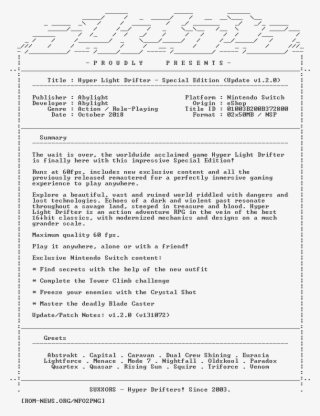 Hyper Light Drifter Special Edition Update V1 - Number #10094817