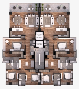 Indigo Resort Living Render Planta Completa - Floor Plan #10095374