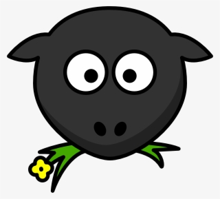 Goat Heads Clipart Black And White - Fat Cartoon Sheep #10097618