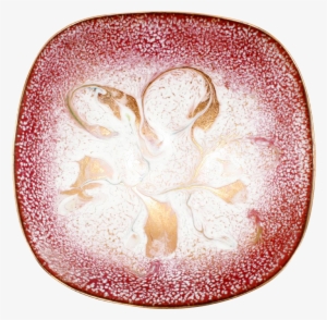 Pink Enamel On Copper Bowl Mid Century Modern 1960s - Circle #1011243