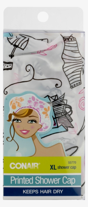 Conair Printed Xl Shower Cap, Keeps Hair Dry #1011294