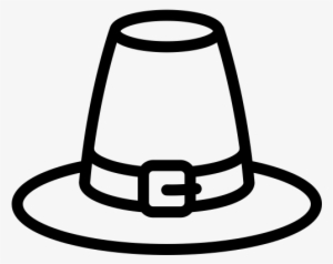 Pilgrim Hat Rubber Stamp - Pilgrim Hat Wite Png #1011379