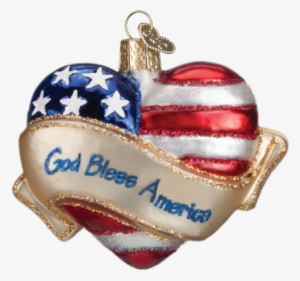 Christmas Ornament - Old World Christmas God Bless America Heart Ornament #1011746