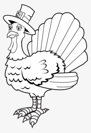 A Large Turkey With A Pilgrim Hat - Thanksgiving Turkey Black Background #1011907