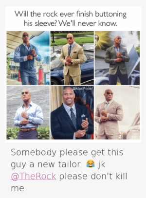 Clothes, Dwayne Johnson, And Funny - Rock Buttoning His Sleeve #1012069