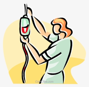 Nurse Replacing A Bag Of Blood Royalty Free Vector - Lpn Scope Of Practice Florida #1012718