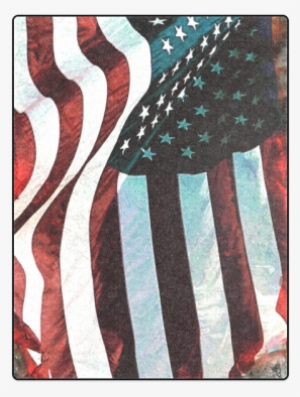 A Abstract Waving Usa Flag Blanket #1012743