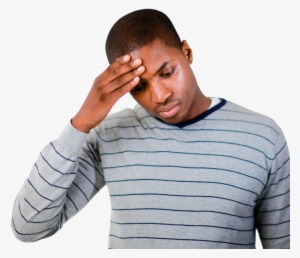 Confused Black Guy Transparant Png Clip Art Library - Man Rubbing Forehead #1012840