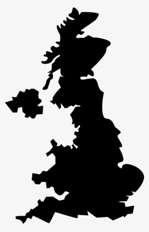 England, United Kingdom Great Britain Black Map Uk - Uk Silhouette #1012913