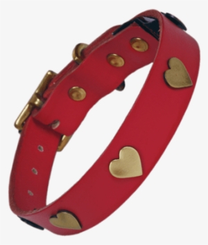 Red Leather Dog Collar With Hearts Uk #1013327