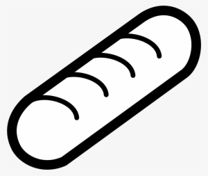 Image For >, Baguette Clipart - Hotdog Clipart Black And White #1013842