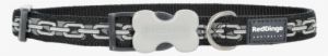 Red Dingo Chain Black Patterned Bucklebone Dog Collar - Red Dingo Chain Xs Dog Collar #1014485