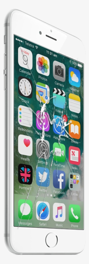 An Iphone 6 With Smashed Screen #1014991
