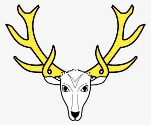 Drawing Antlers Heraldic - Stag Head Coat Of Arms #1015940