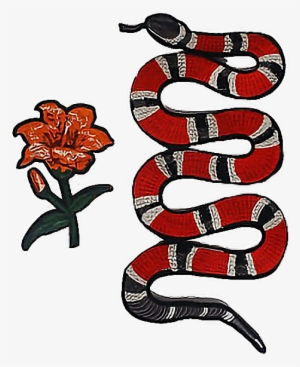 Gucci Flowers Png - Long Snake Iron On Patch #1016435