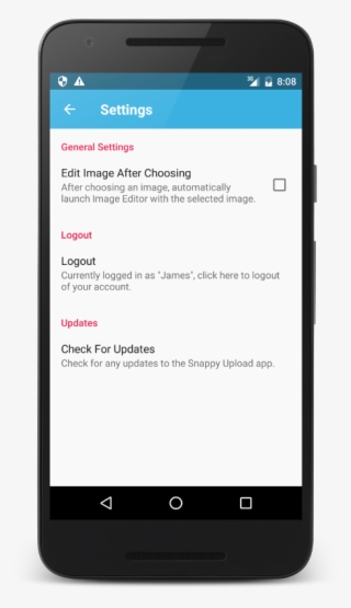 Snappy Upload - Android Settings Screen Design - Free Transparent PNG ...