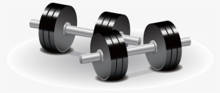 Png Black And White Library Dumbbell Weight Training - Dumbbell 3d Png #10106547