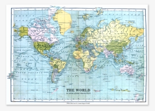 Decorative Wrap Mercators Projection World Map - Atlas #10106745