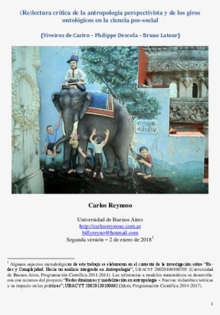 Pdf Relectura Critica De La Antropologia Perspectivista - 7 Sabios Cegos E O Elefante #10108714