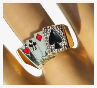 Vintage Deck Of 'lucky' Poker Cards Gambling Enamel - Pre-engagement Ring #10109772