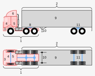 Coe 18-wheeler Truck Diagram - Semi Truck Side View #10111097